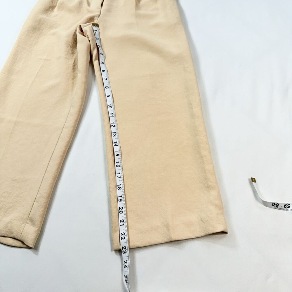 Aritzia Wilfred Effortless Pant Cropped Sz 00 Cream Pleated Minimalist Art 97558 - Picture 3 of 9